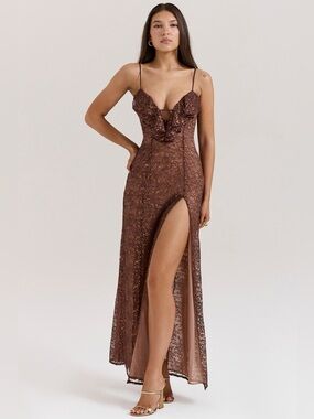 house of cb malia lace dress Clothing : Maxi Dresses : 'Malia' Deep Purple Lace Maxi Dress